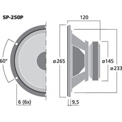 Monacor SP-250P Głośnik niskotonowy, 200W MAX/100W RMS/8Ω